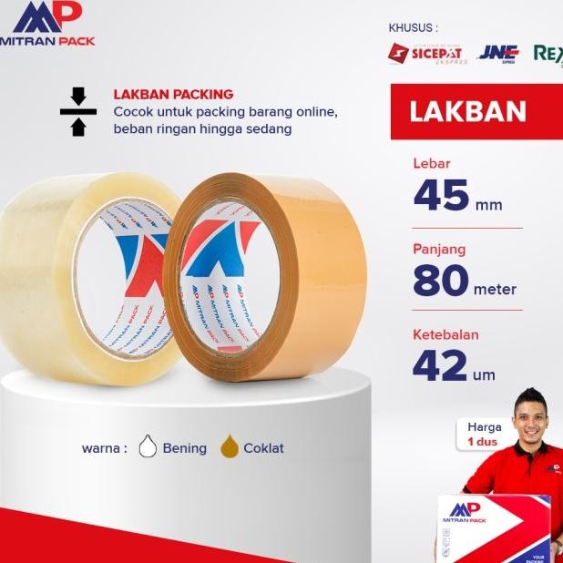 

(Cargo) Lakban Bening / Coklat 48Mm X 80 Meter X 42 Cron Tran Pa