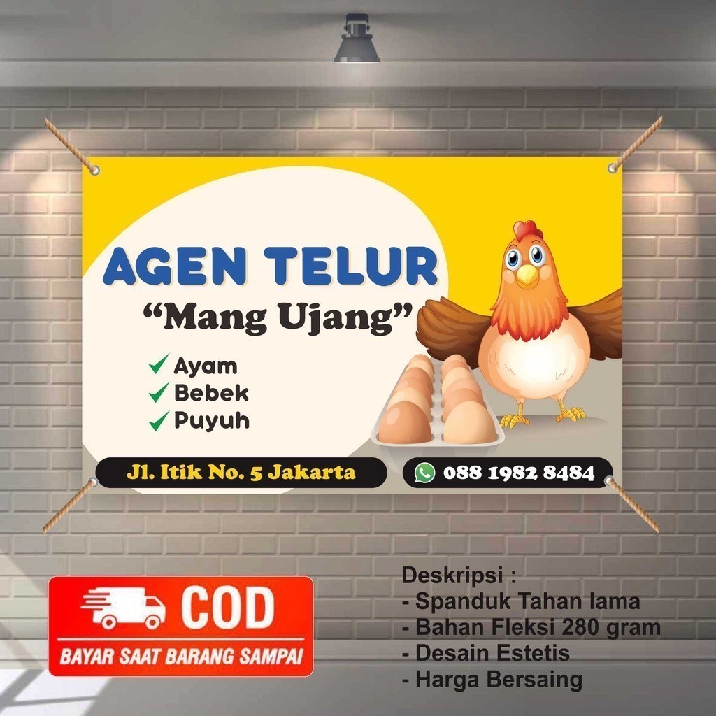 AMBIL HARGA PROMO Bisa COD, Chek Dulu Spanduk / Banner / MMT / Invitation / Backdrop agen telur ayam