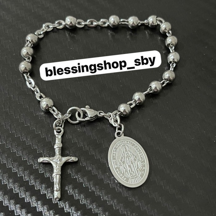 Azzatun - Gelang Rosario Stainless Titanium Silver