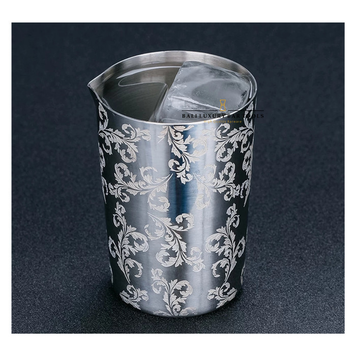 

_^_^_^] Stainless Stirring Mixing Tin Flower Engraved 500ml