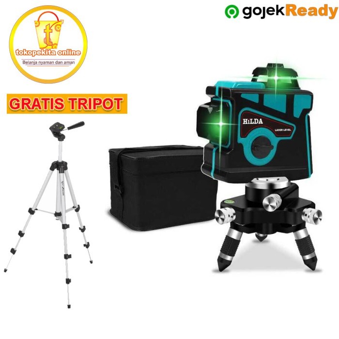 Laser Level 12 3D Laser Leveling Pengukur Dimensi akurat presisi