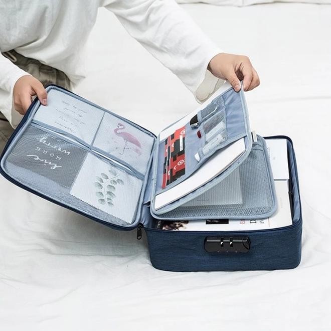 

READY!! TAS DOKUMEN TRAVEL BAG DOCUMENT STORAGE BOX DENGAN PASSWORD