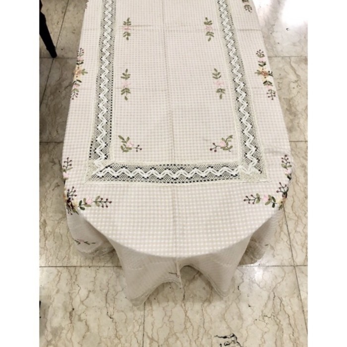 Taplak meja makan oval ukuran besar 8-12 kursi