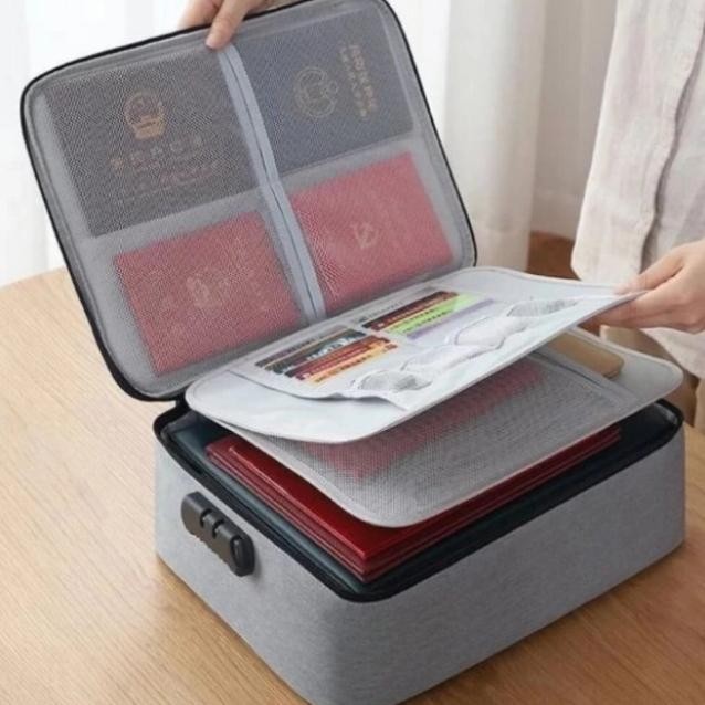 

TAS DOKUMEN TRAVEL BAG DOCUMENT STORAGE BOX DENGAN 3 DIT PASSWORD