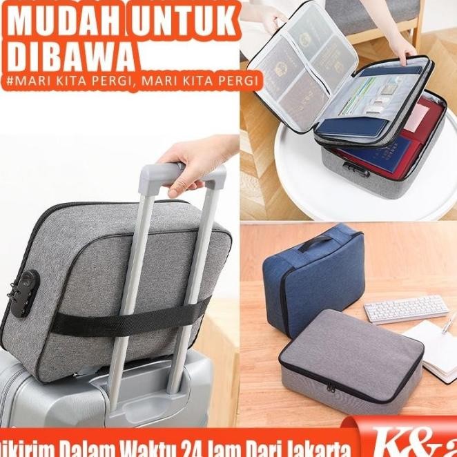 

TAS DOKUMEN / KOTAK PENYIMPANAN / ARSIP KOPER / TEMPAT BERKAS ORGANIZER DOUBLE ZIPPER LOCK WATERPROOF