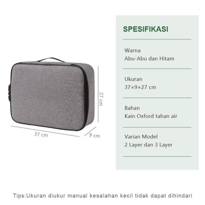 

TERLARIS- TAS DOKUMEN ANTI AIR PASSWORD TRAVEL BAG TAS PENYIMPANAN