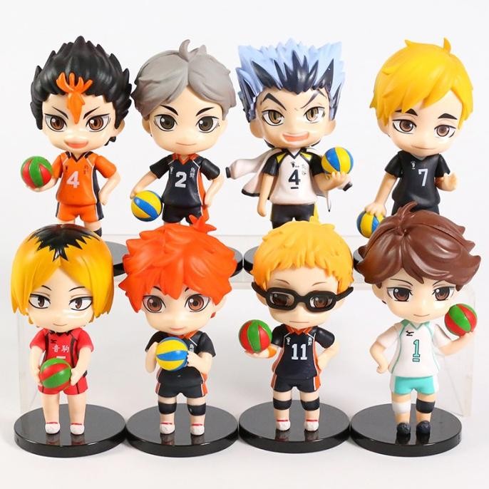 SUPER DEFORMED FIGURE Figure Anime Haikyuu Volley set 8 pcs Hinata Oikawa Kotaru Bokuto