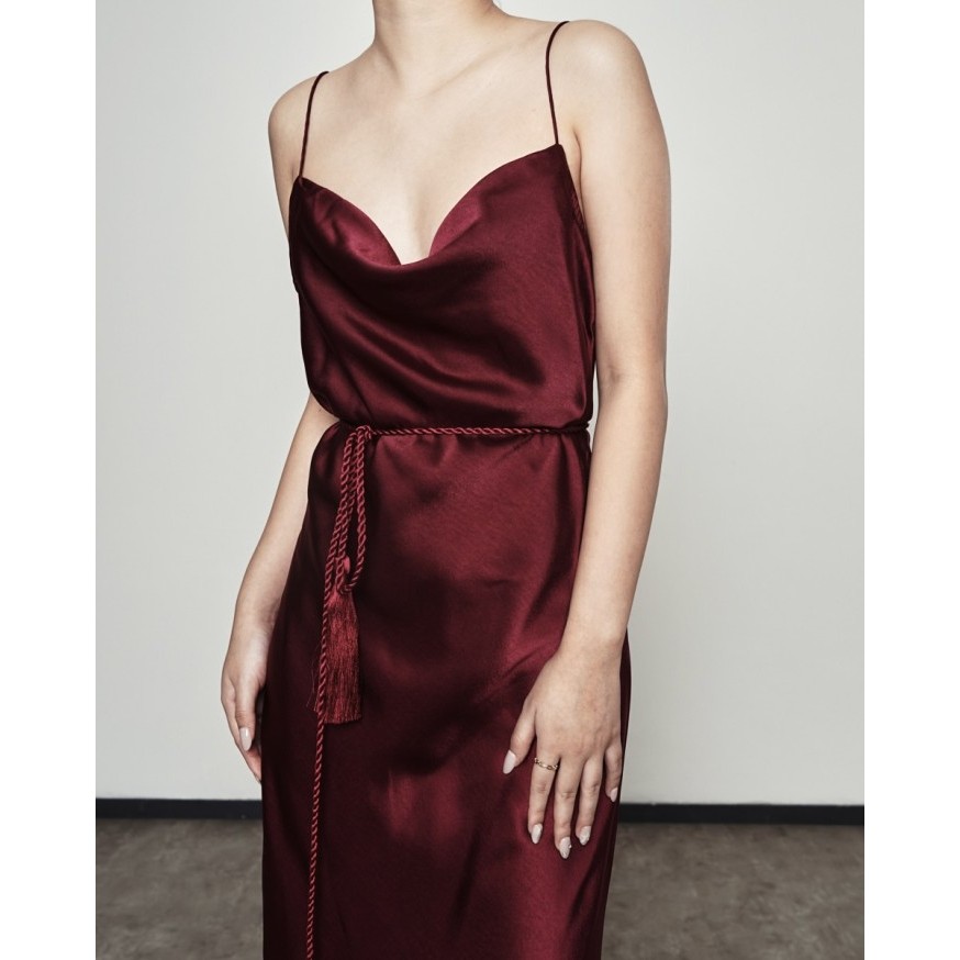 Pafon Scarlette Dress - Maroon Pafon