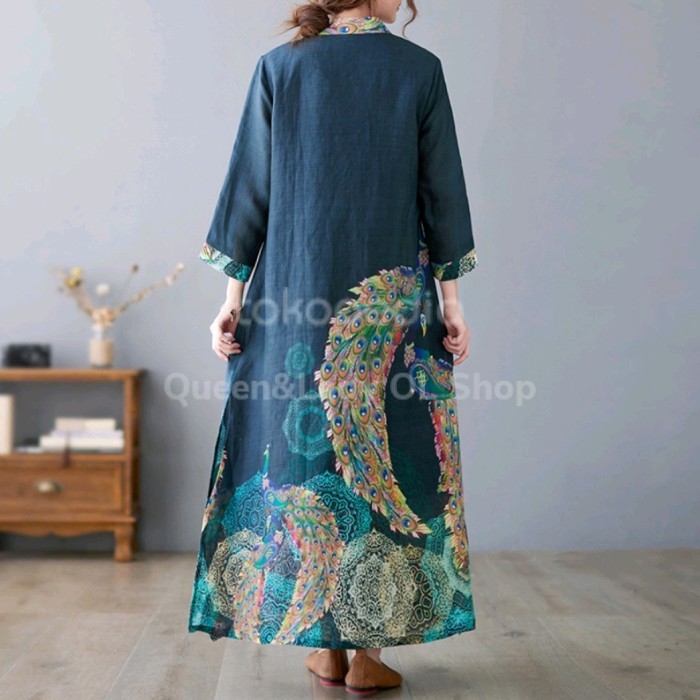 cheongsam dress qipao bigsize loose longsleeve ern