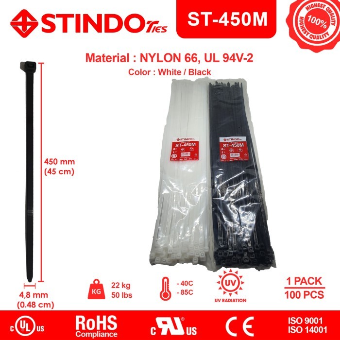 

TERBARU - STindo / ST Indo / ST-450M / ST450M Kabel Ties / Cabel Ties 450x4.8mm