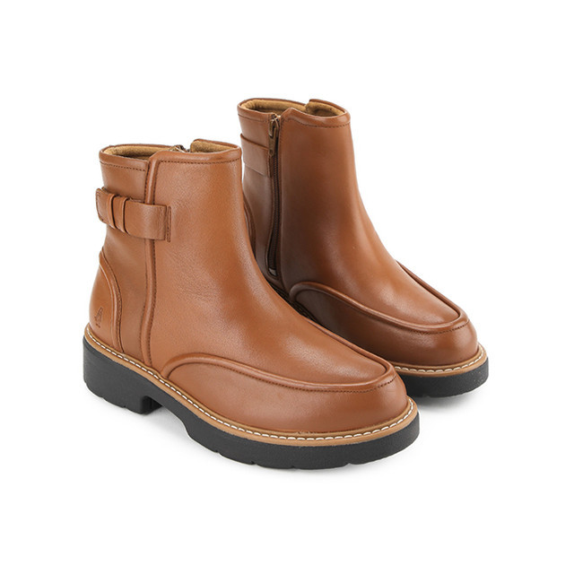 Hush Puppies Boots Wanita Jodie Bootie Cognac Leather