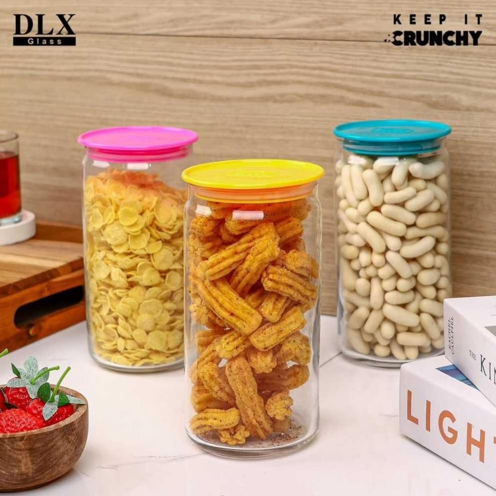 1 set (isi 6 pcs) Toples Kaca Kyoto C 1175 ml / Toples Snack / Toples Kacang 1.2 liter