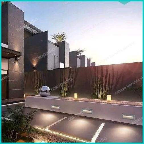 lampu dinding / tangga outbow tempel dinding 7 watt outdoor body hitam