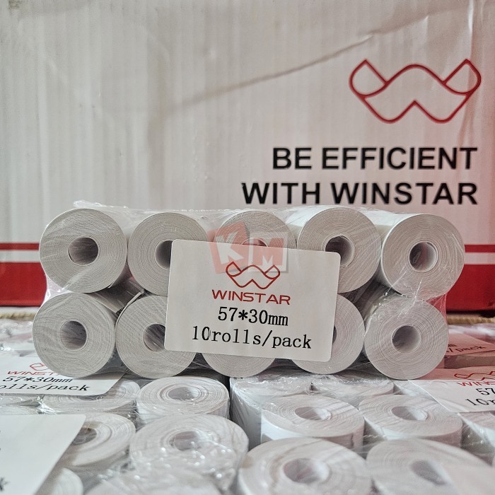

Kertas Thermal Winstar 57 x 30 mm / 57x30 Coreless EDC Struk Kasir Paper Roll