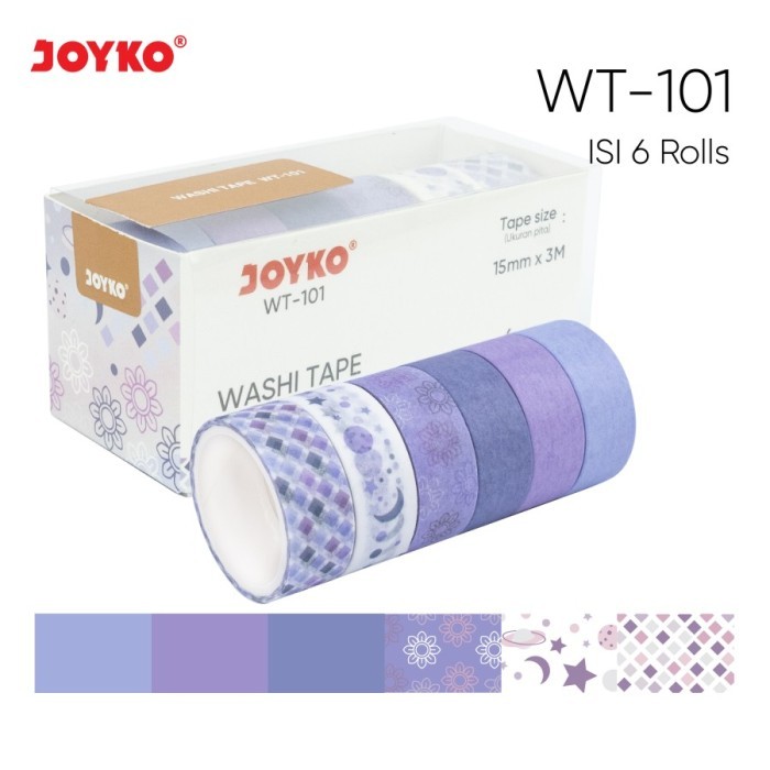 

TERBARU - Washi Tape Pita Perekat Selotip Kertas Warna Joyko WT-101 15 mm x 3 M