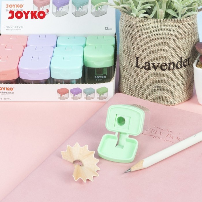 

NEW Sharpener Rautan Serutan Pensil Joyko B-23PTL Warna Pastel Box 12 Pcs