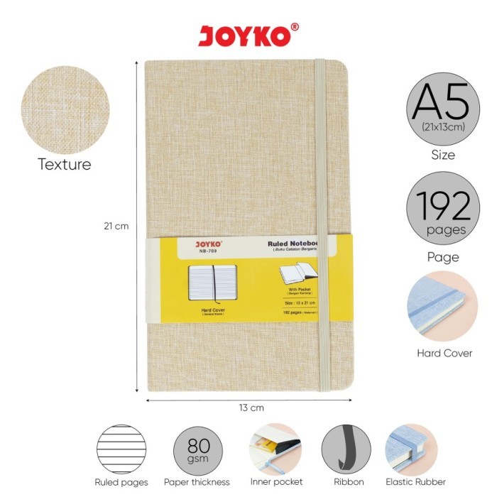

HARGA DISC - Ruled Notebook Diary Agenda Buku Catatan Bergaris Kain Joyko NB-709 A5