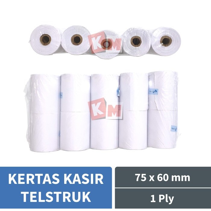 

BEBAS ONGKIR - Kertas Struk Kasir Telstruk Excelindo 75 x 60 mm 1 Ply HVS Roll 75x60