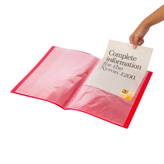 

TERBARU - Display Book Clear Holder Bantex Folio Isi 10 Pockets F4 Red 3180-09