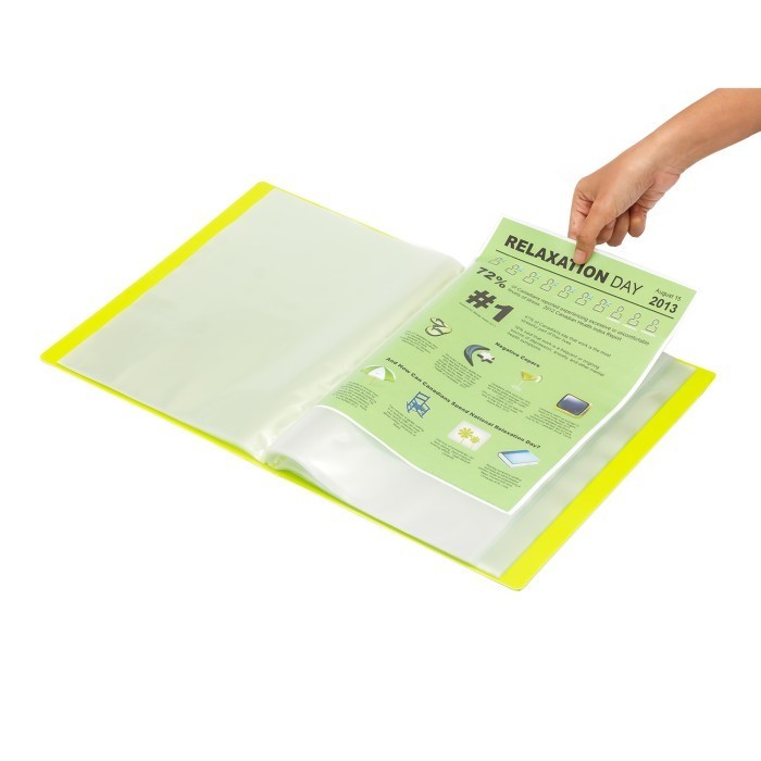 

Display Book Clear Holder Bantex A4 Isi 60 Pockets Lime 3147-65