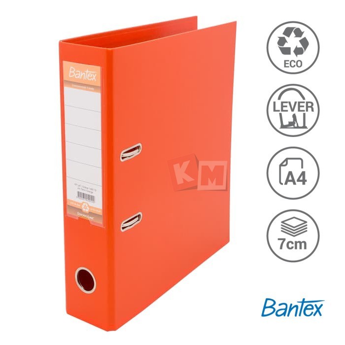

BEBAS ONGKIR - Ordner Bantex Lever Arch File PP Plastic A4 7cm Orange 1450-12