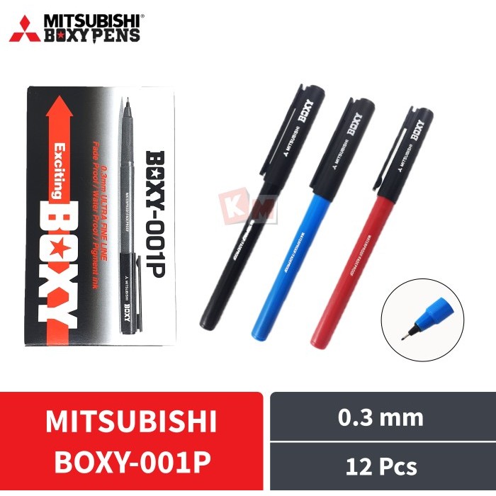 

Pulpen Ballpoint Pena Pen Mitsubishi Boxy 001P 0.3 mm 12 Pcs