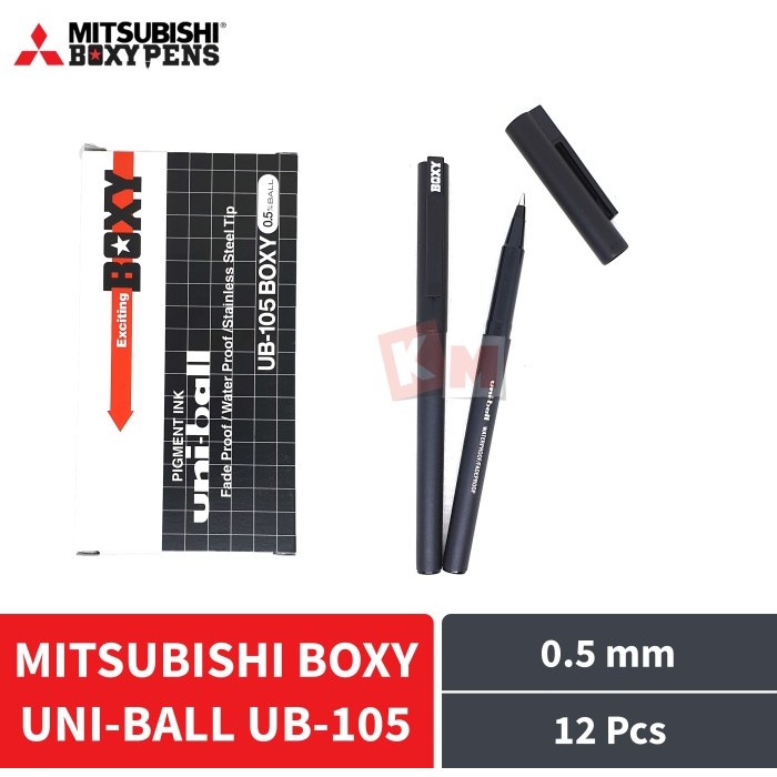 

Pulpen Ballpoint Mitsubishi Boxy Uni-Ball Uniball UB-105 0.5 mm 12 Pcs