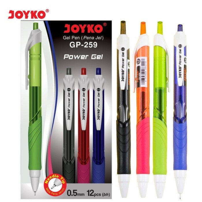 

Gel Pen / Pulpen / Pena Joyko GP-259 / Power Gel / 0.5 mm / 12 Pcs
