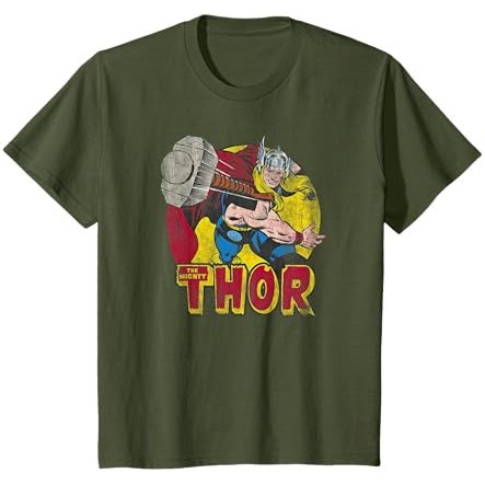 Kaos Komik Vintage Avengers Marvel Mighty Hammer Throw Thor |qKdirOhW|