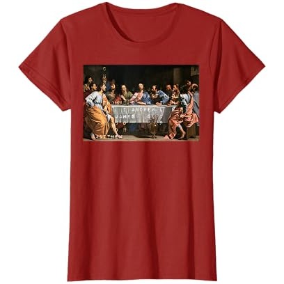 Tuhan Yesus Kristus dengan 12 Rasul pada Perjamuan Kudus Kaos |80a19uDB|