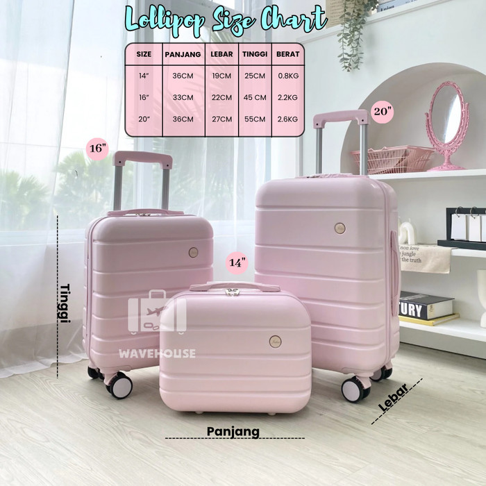 HARGA DISC - Joshee Koper LOLLIPOP Series Cabin Size 16 Inch 20 Inch Bagasi 24 Inch
