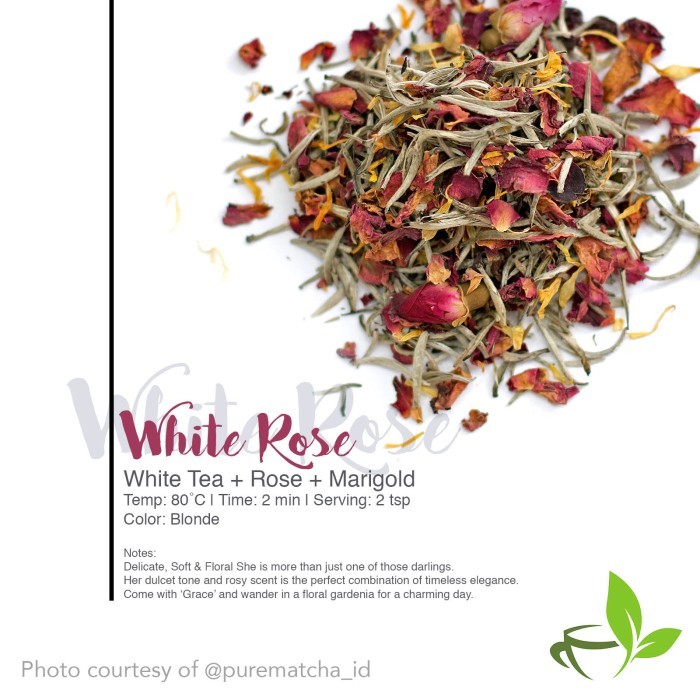 

Artisan Cafe Tea White Tea Rose Marigold Teh Putih Mawar Lokal 100Gr