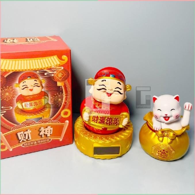 LKJ Kucing Hoki Lucky Cat Maneki Neko Keberuntungan Rejeki Baterai Emas