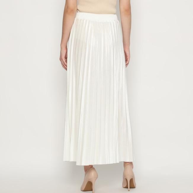 Duapola Rok Panjang Plisket Veet Bludru 68188 - Putih