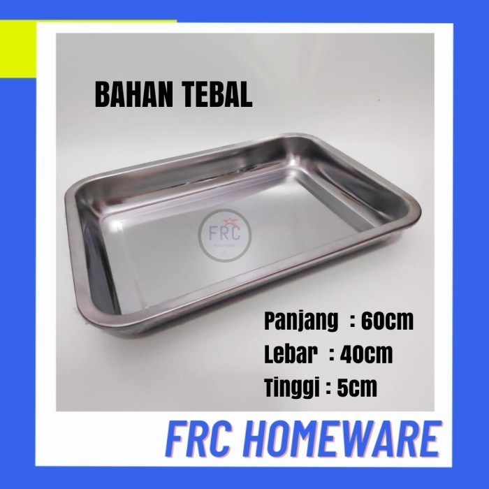 Produk Ready Nampan Stainless Tebal 60x40 / Baki Stainless / Tray Stainless 60x40