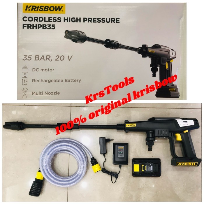 Sale Cordless Jet Washer Cleaner Krisbow 35 Bar 20V