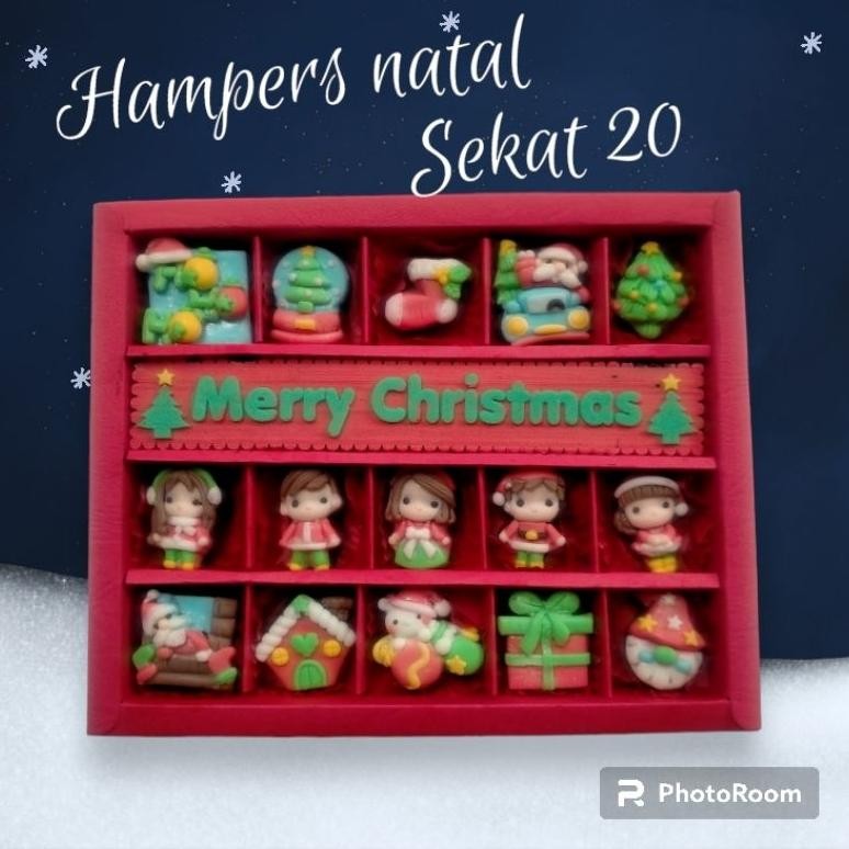 

Kjh Hampers Natal /Kado Coklat Box Sekat 20 / Merry Christmas / Custom Ucapan