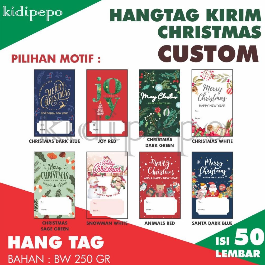 

Kjh Hangtag Kirim Natal / Christmas Custom Ukuran 9 X 5.5 Cm - Isi 50 Lembar