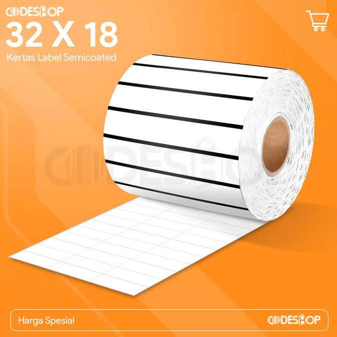 

Sale Label Barcode 32 X 18 (3 Line) Kertas Stiker Label Semicoated 32X18