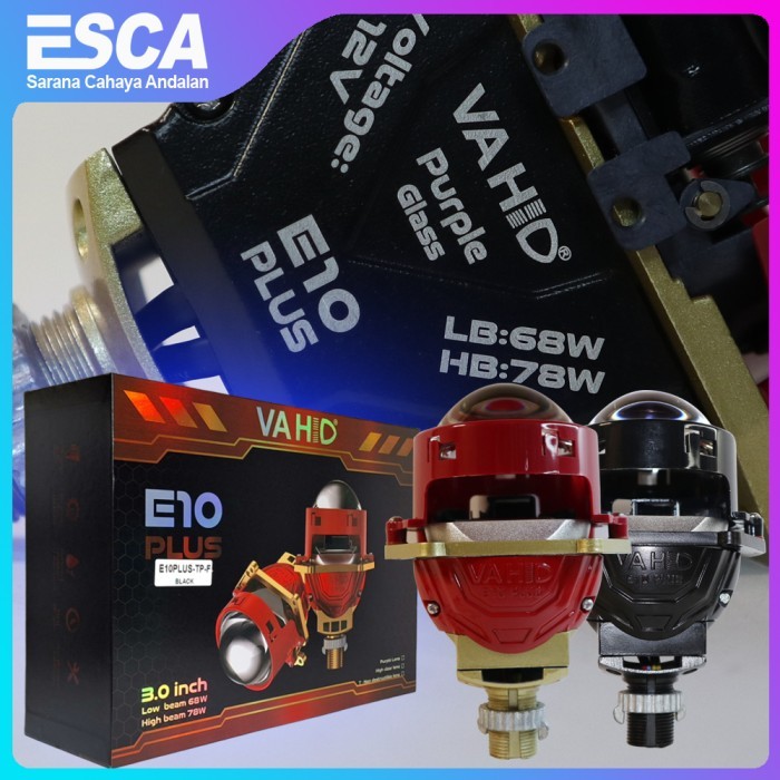 Bi-LED E10 Plus Vahid 3 inch LED Projector Dual Core Lens 68-78 Watt