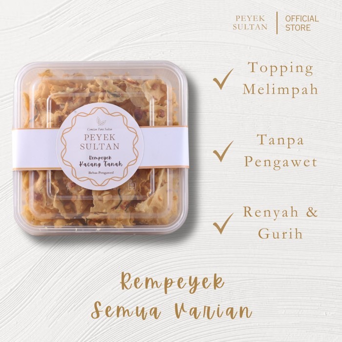 

BIG SALE Peyek Sultan Peyek Premium All Varian Large - Kacang Tanah, Teri Medan