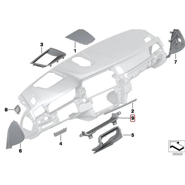 Original BMW F10 F11 Cover Trim Panel Bawah Speedometer
