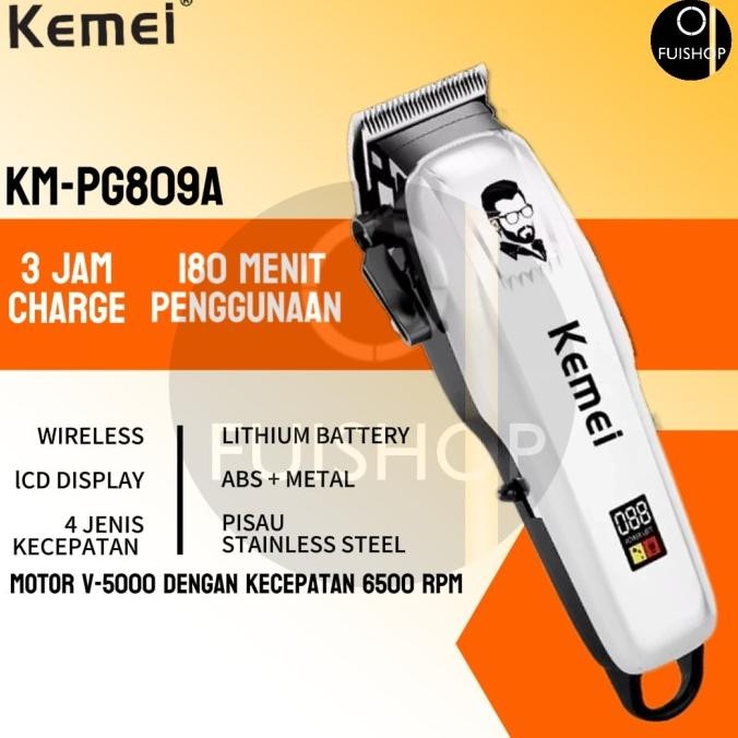 KEMEI KM PG- 809A ALAT MESIN CUKURAN RAMBUT KEPALA  CLIPPER MESIN CUKUR RAMBUT KUMIS JENGGOT BULU MO