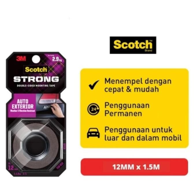 

Sale Scotch 3M Vhb Double Tape Strong 12Mm X1,5M 710-S12 Untuk Mobil Motor
