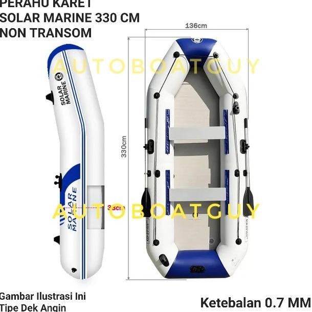 Perahu Karet Mancing Solar Marine 330 Cm Pvc Non Transom