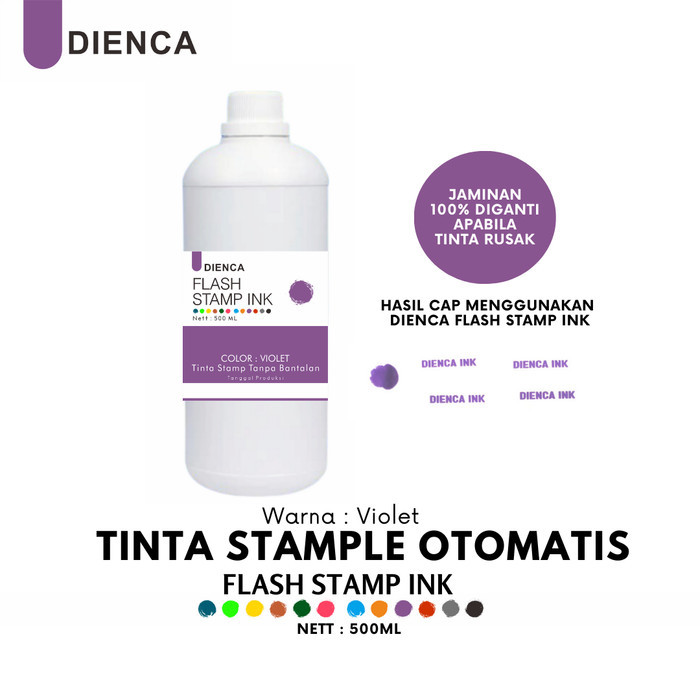 

TERMURAH - Tinta Stempel Flash Dienca Official 1 Liter Warna Violet