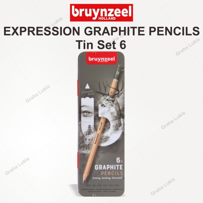 

NEW Pensil Graphite BRUYNZEEL Expression Graphite Pencils Tin 6