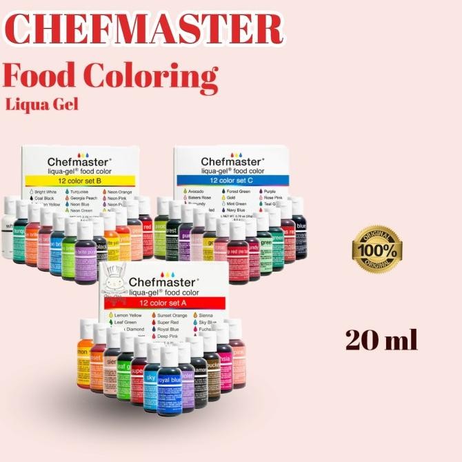 

Chefmaster Food Coloring Pewarna Makanan all color 20 ml KGS