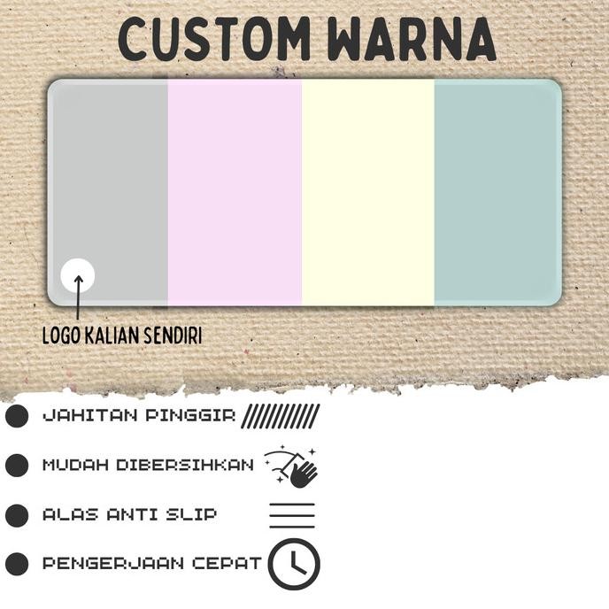 (Custom Warna) Mousepad Polos - Deskmat Polos - Gaming Mousepad Polos