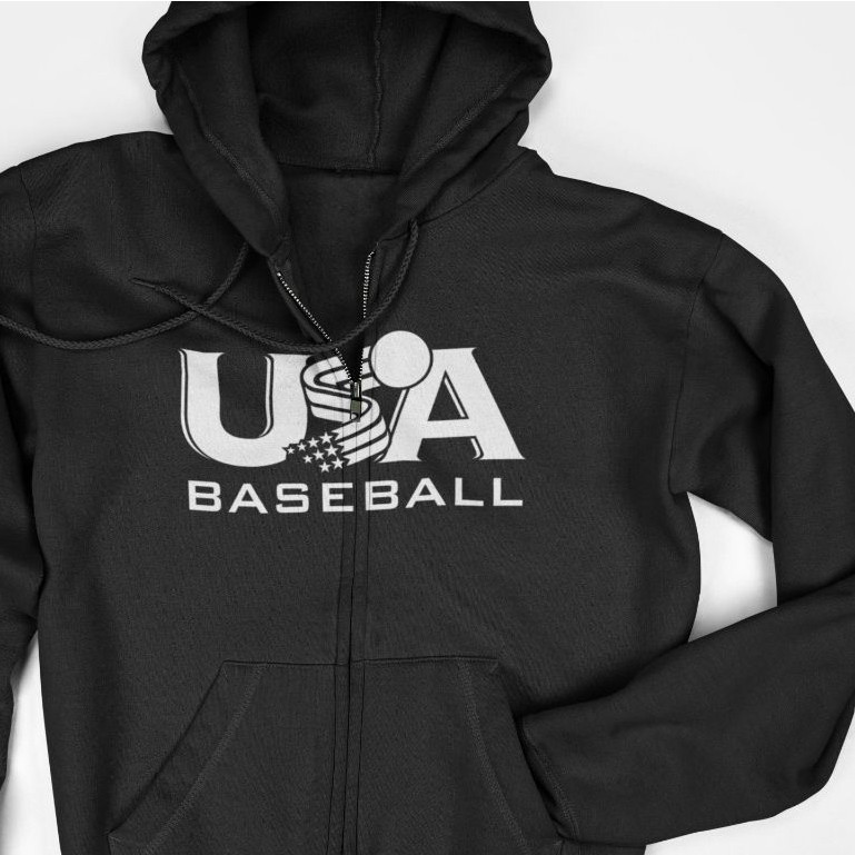 Jaket Hoodie Zipper - USA Baseball Logo